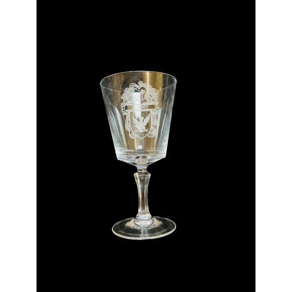 Bleikristall Leaded Crystal Vintage Coat of Arms 6 Ramsey Clan Etched Glasses - Picture 6 of 11